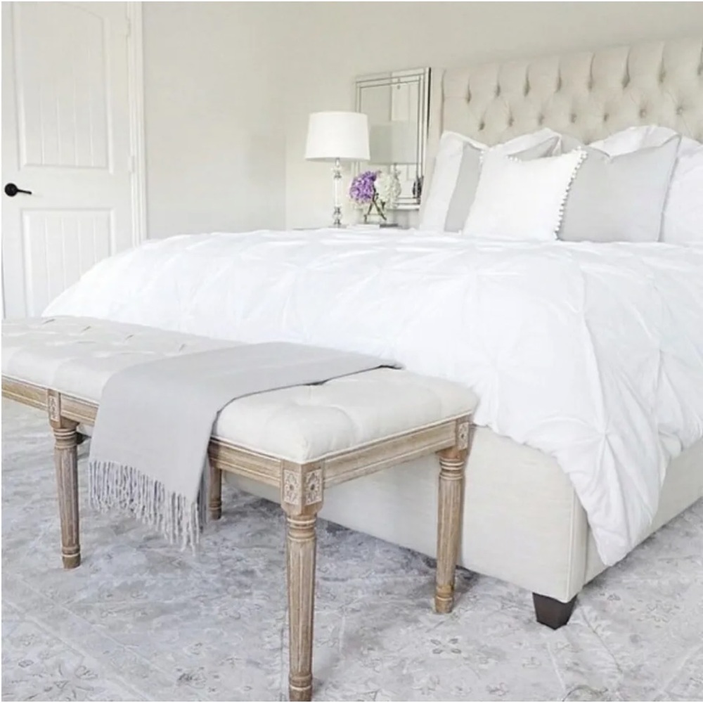 Pinched Pleat 3 Piece Duvet Cover Set - White (King) - Threshold 108"x94" - Picture 6 of 8